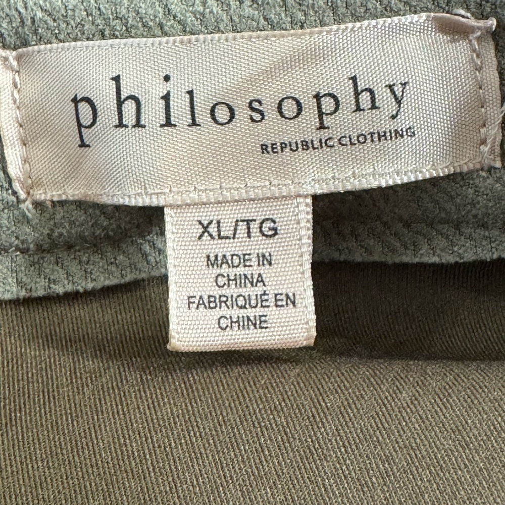Philosophy Republic Clothing Faux Suede Open Front Coat Jacket XL Taupe Beige - Picture 8 of 9